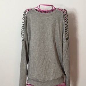 Open Shoulder Long Sleeve Top